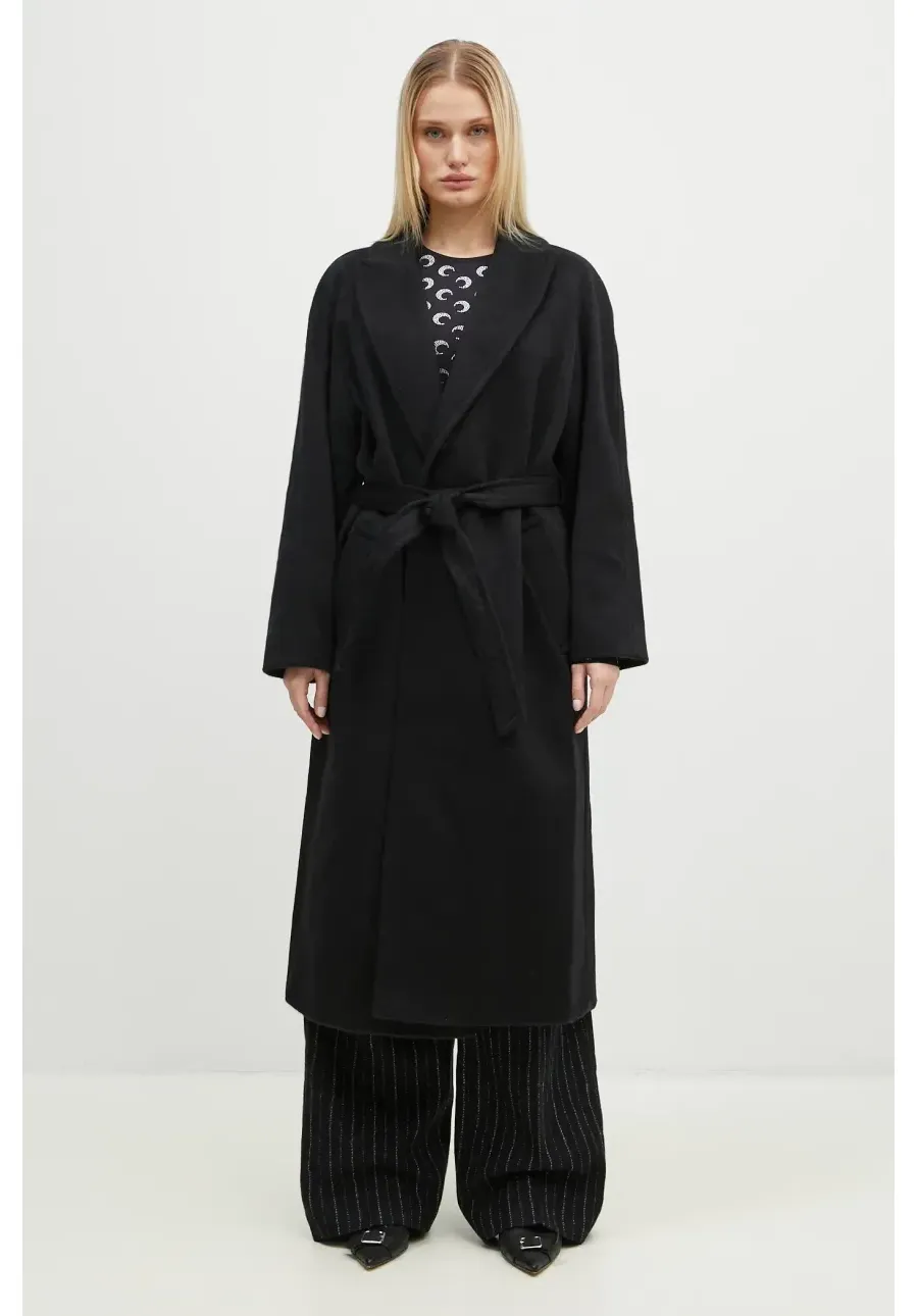 obrazek 1 A.P.C. płaszcz wełniany Manteau Floriane kolor czarny przejściowy WOAQZ-F01544