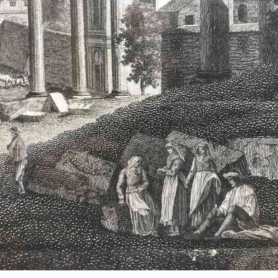 obrazek 6 Widok forów cesarskich. Piękna akwaforta wykonana w 1796 roku przez Francesco Morelli