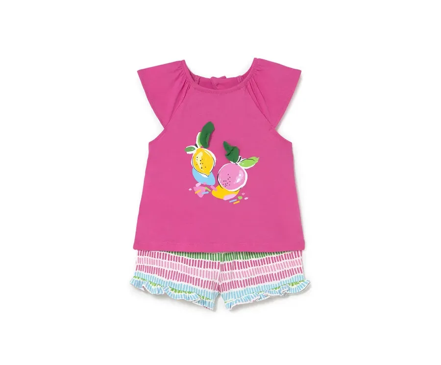 obrazek 1 Mayoral Komplet top i spodenki 1233 Różowy Regular Fit