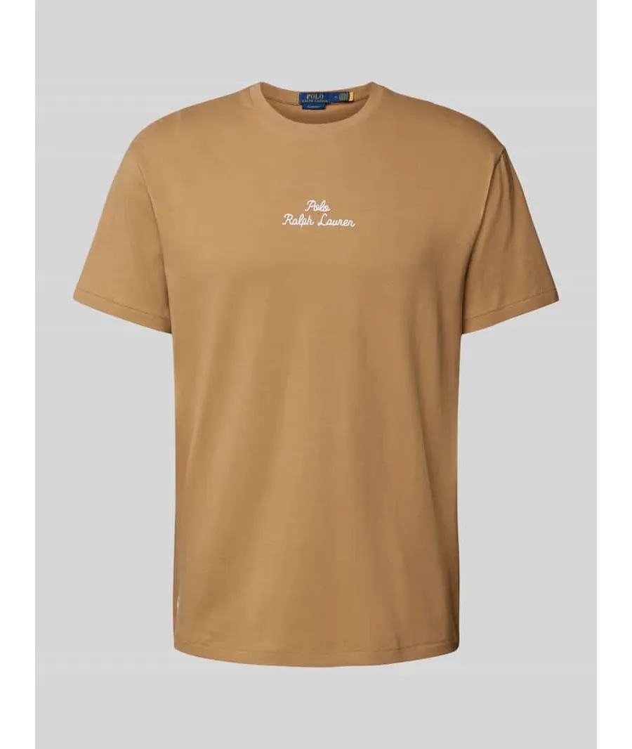 obrazek 1 T-shirt o kroju regular fit z wyhaftowanym logo
