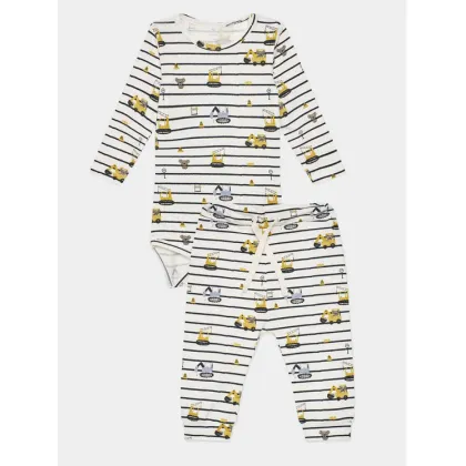 Zdjęcie NAME IT Komplet body i spodnie Bisson 13230692 Biały Regular Fit