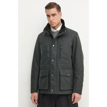 Zdjęcie Barbour kurtka Falstone Wax Jacket męska kolor zielony przejściowa MWX2346