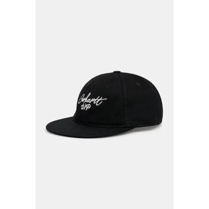 Zdjęcie Carhartt WIP czapka z daszkiem bawełniana Signature Cap kolor czarny z aplikacją I034036.K02XX