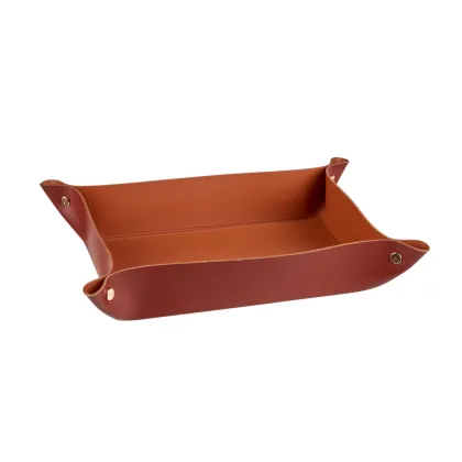 Zdjęcie Ekskluzywna tacka na drobiazgi 20x14хH5 wykonana z bordowej skóry