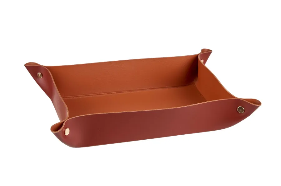 obrazek 1 Ekskluzywna tacka na drobiazgi 20x14хH5 wykonana z bordowej skóry