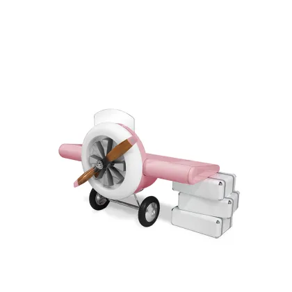 Picture Pink children's desk in the shape of an airplane