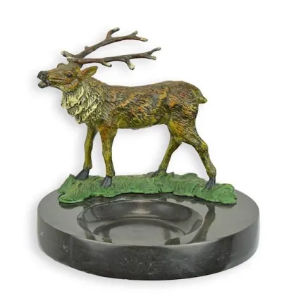 Picture Bronze and marble ashtray - for hunting enthusiasts
