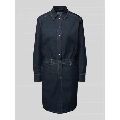 Zdjęcie Sukienka jeansowa o długości do kolan z listwą z zatrzaskami