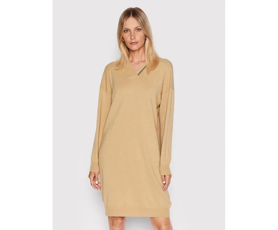 obrazek 1 Peserico Sukienka dzianinowa S92197F12K Beżowy Relaxed Fit