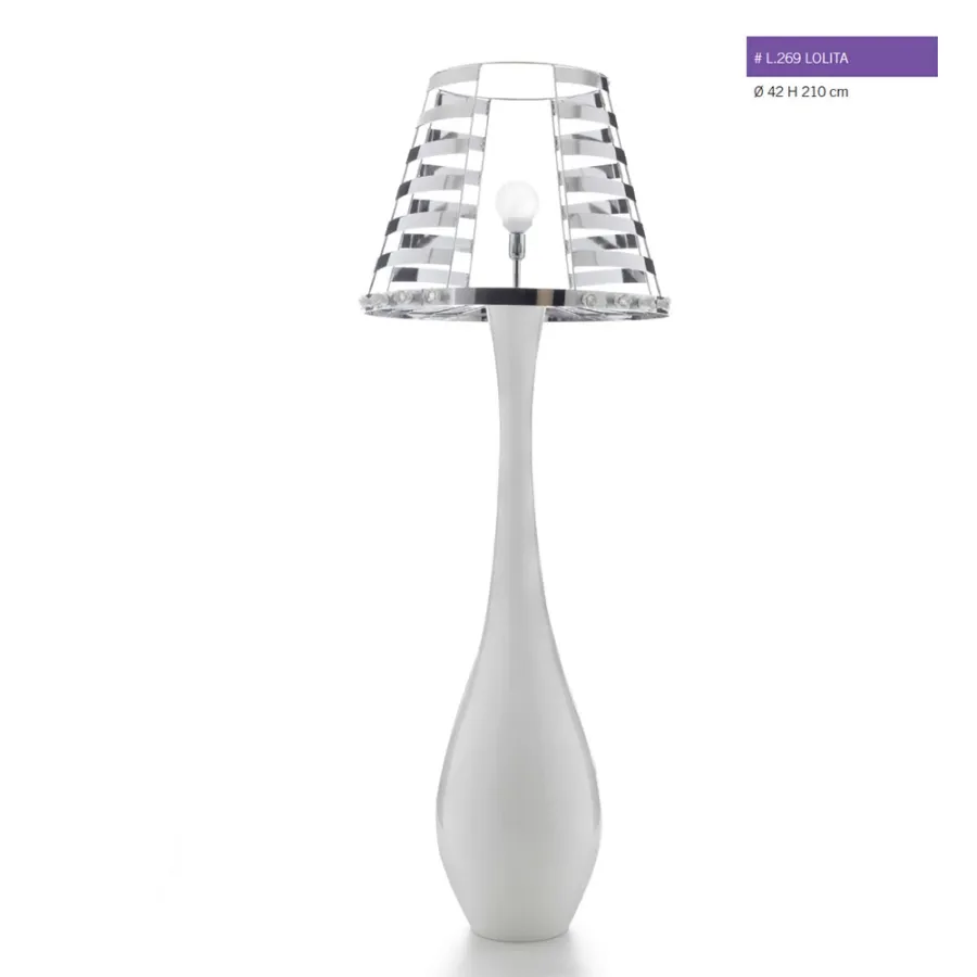 obrazek 1 Designerska lampa z ceramiki z metalowym abażurem 210cm