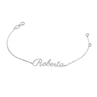 Picture Personalized women's name bracelet in white gold