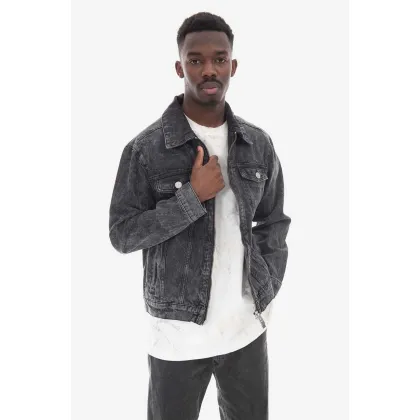 Zdjęcie Han Kjøbenhavn kurtka jeansowa Zip Denim Jacket męska kolor czarny przejściowa M.132523-BLACK
