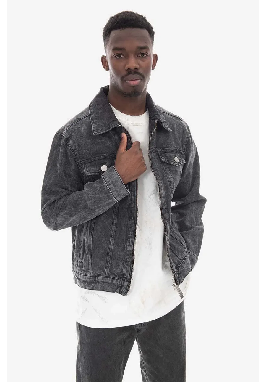 obrazek 1 Han Kjøbenhavn kurtka jeansowa Zip Denim Jacket męska kolor czarny przejściowa M.132523-BLACK