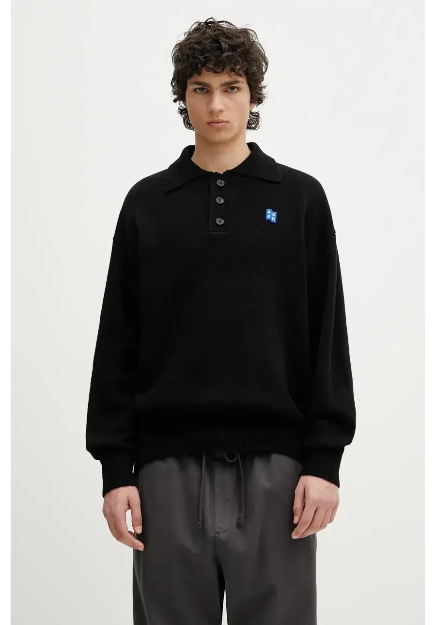 obrazek 1 Ader Error sweter wełniany Apparel-Top męski kolor czarny BO42FYKT0102BK