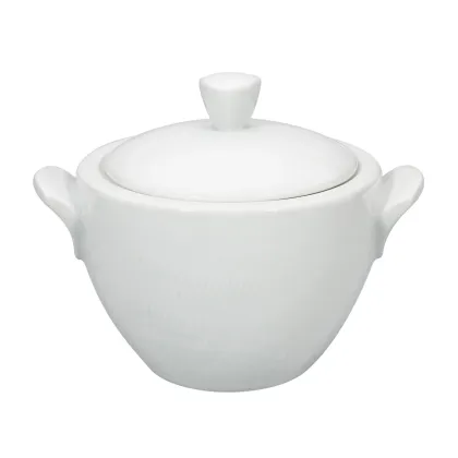 Zdjęcie Luksusowa cukiernica z porcelany Spirit White ze zdobieniem w zakrzywione delikatne linie - Vista Alegre