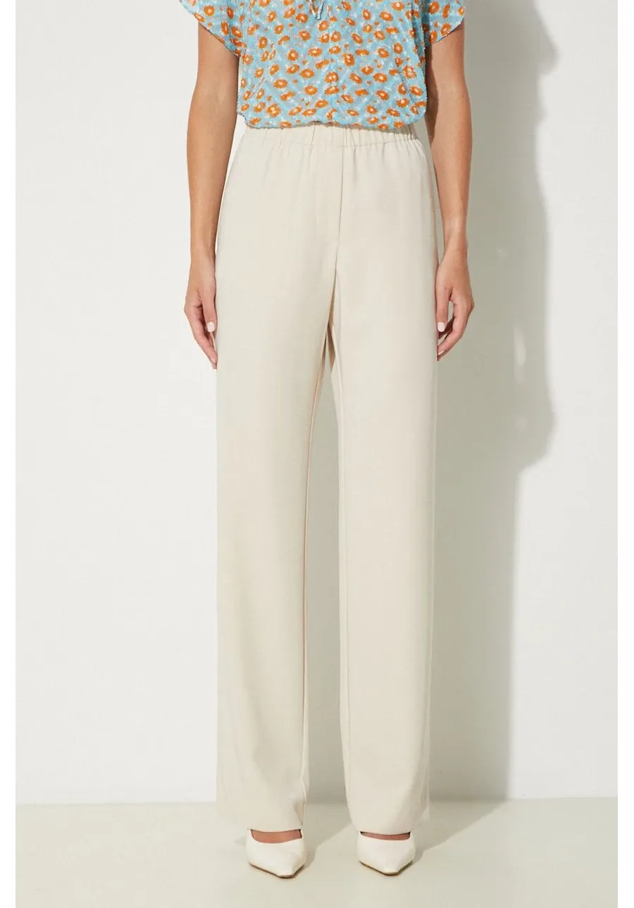 obrazek 1 Samsoe Samsoe spodnie Hoys damskie kolor beżowy proste high waist F16304674