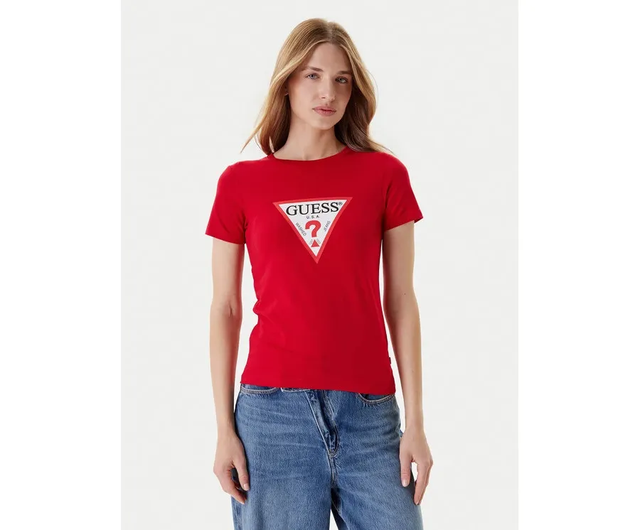 obrazek 1 Guess Jeans T-Shirt W4YI04 J1314 Czerwony Slim Fit