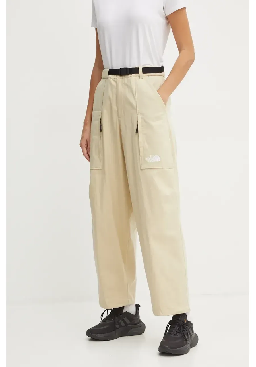 obrazek 1 The North Face spodnie TNF x Yinka Ilori damskie kolor beżowy proste high waist NF0A89GH3X41