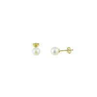 Picture Elegant earrings with pearls, diameter 6mm.