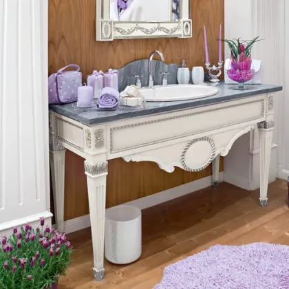 Picture Bathroom console with marble top