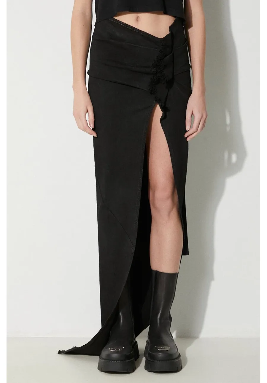 obrazek 1 Rick Owens spódnica jeansowa Denim Skirt Edfu Skirt Long kolor czarny mini ołówkowa DS01D1348.SBB.09