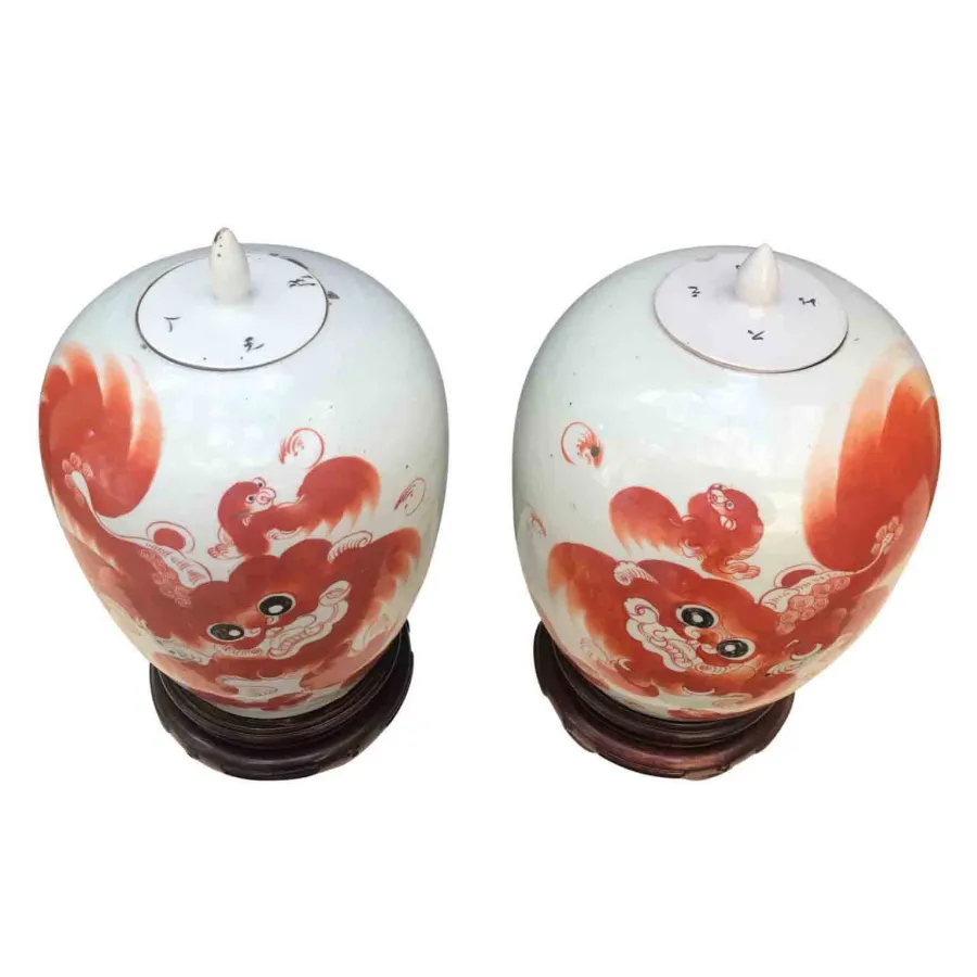 obrazek 2 Para antycznych wazonów z chińskiej porcelany, dynastia Qing, XIX wiek