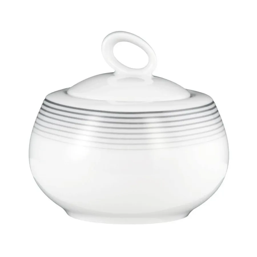 obrazek 1 Piękna mała porcelanowa cukiernica z nowoczesnym zdobieniem - Seltmann Weiden