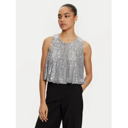 Zdjęcie ViCOLO Bluzka TS0351 Srebrny Regular Fit