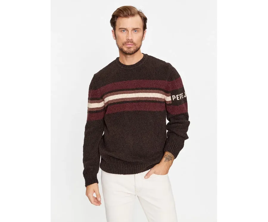 obrazek 1 Pepe Jeans Sweter Scott PM702370 Brązowy Regular Fit