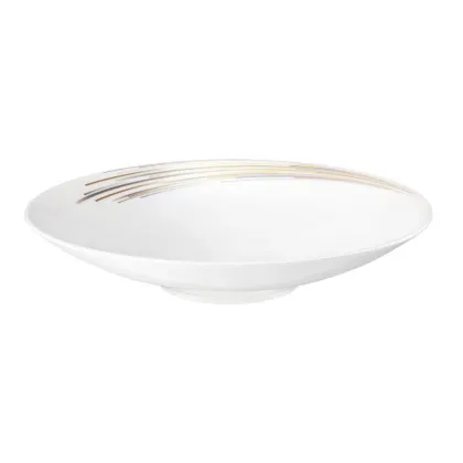 Zdjęcie Duży porcelanowy talerz do sałatek lub makaronu 26 cm zdobiony nowoczesnym motywem - Seltmann Weiden