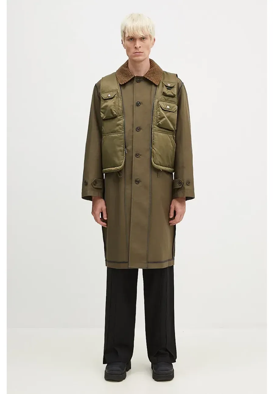 obrazek 1 Andersson Bell płaszcz Vest Layered Inside-Out Coat kolor zielony przejściowy awa642u