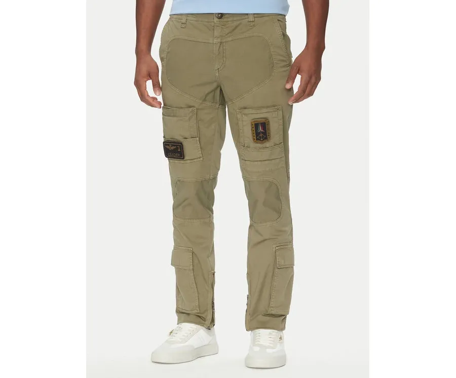 obrazek 1 Aeronautica Militare Spodnie materiałowe 251PA1387CT1493 Khaki Regular Fit