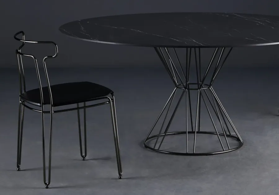 obrazek 4 Designerski stalowy stół Circus, blat ze szkła hartowanego/kamionki porcelanowej - Colico