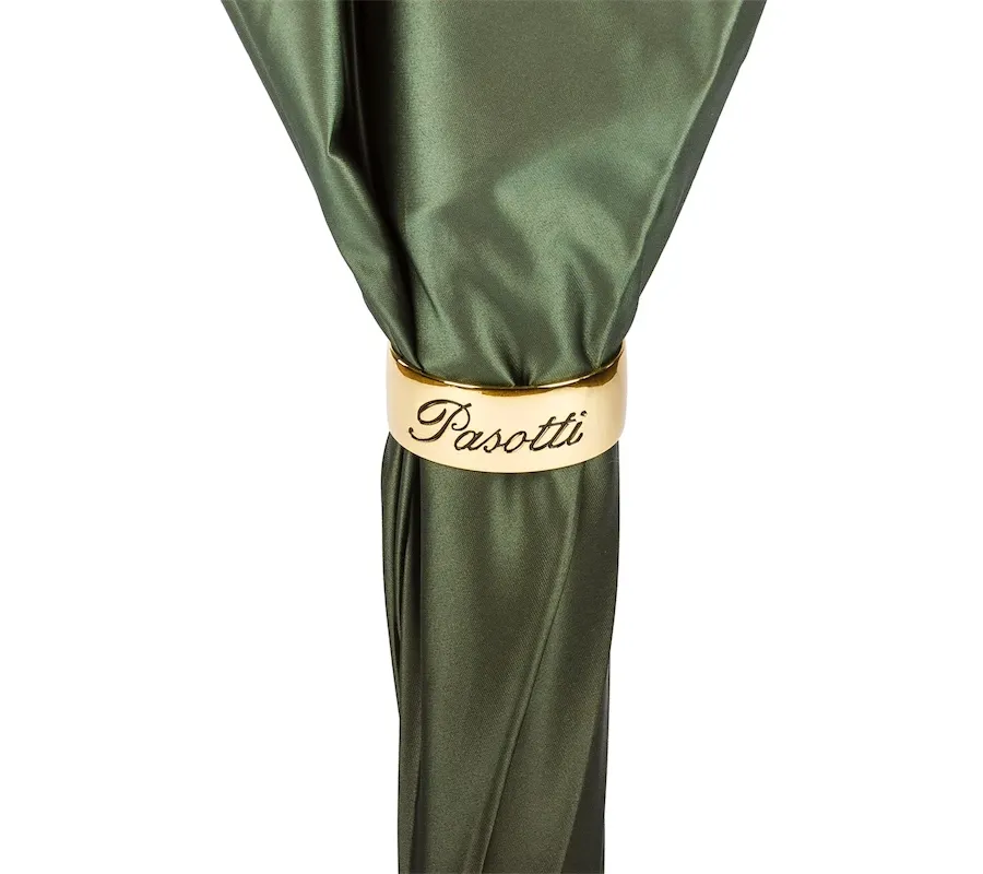 obrazek 5 Elegancki parasol damski w kolorze oliwkowej zieleni zdobiony motywem kwiatów - Pasotti