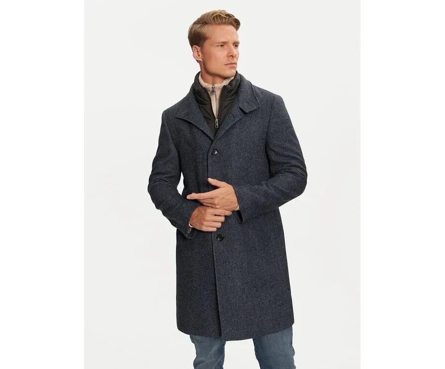 obrazek 1 Pierre Cardin Płaszcz wełniany C4 84001/000/6103 Granatowy Regular Fit