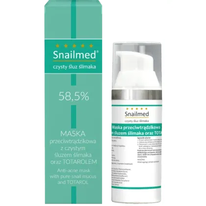 Zdjęcie Snailmed Przeciwtrądzikowa maska ze śluzem ślimaka, totarolem i witaminami 30 ml