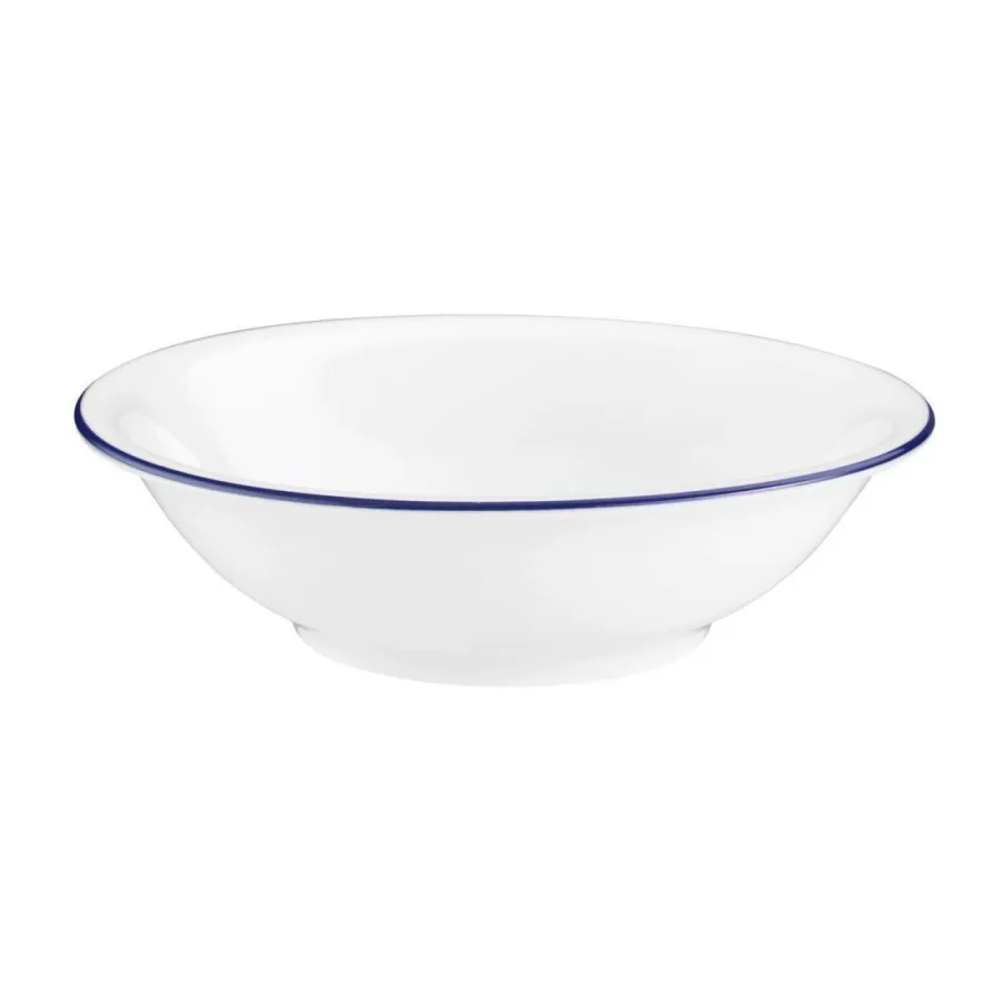 obrazek 1 Porcelanowa biała okrągła miska deserowa 13 cm z niebieską obwódką - Seltmann Weiden