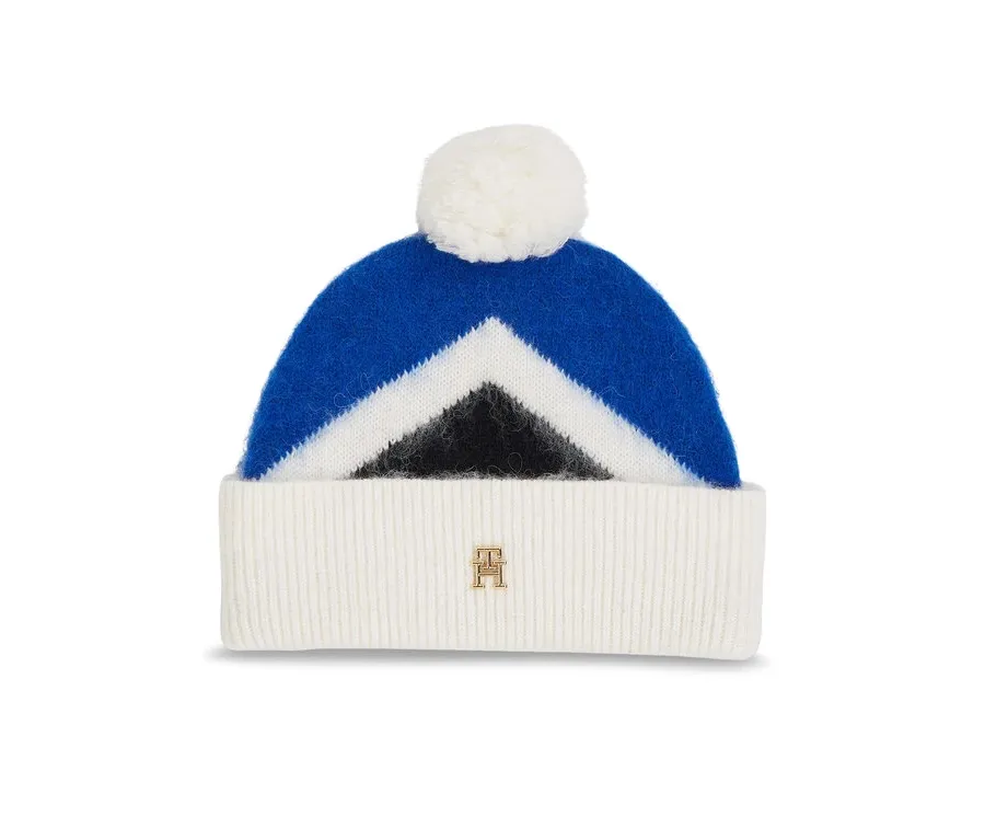 obrazek 1 Tommy Hilfiger Czapka Th Evening Pompom Beanie Argyle AW0AW15305 Niebieski