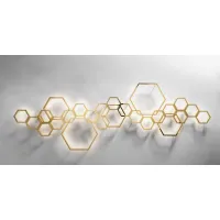 Picture Italian wall lamp from the Hexagon collection in brass with LED strip - Il Paralume Marina