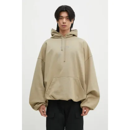 Zdjęcie VETEMENTS bluza Oval Logo Cropped Boxy kolor beżowy z kapturem z nadrukiem UA66HD600T