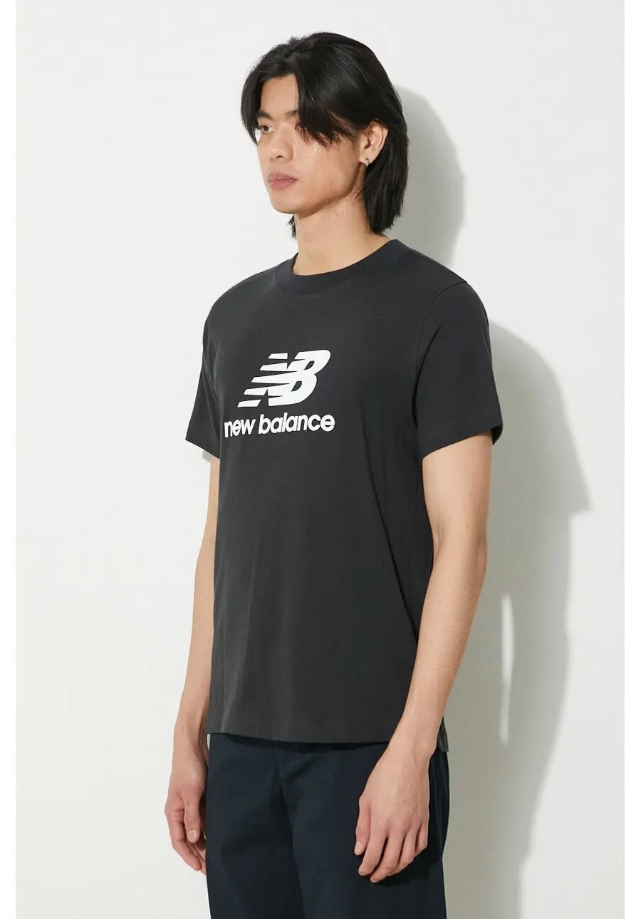obrazek 1 New Balance t-shirt bawełniany Sport Essentials męski kolor czarny z nadrukiem MT41502BK