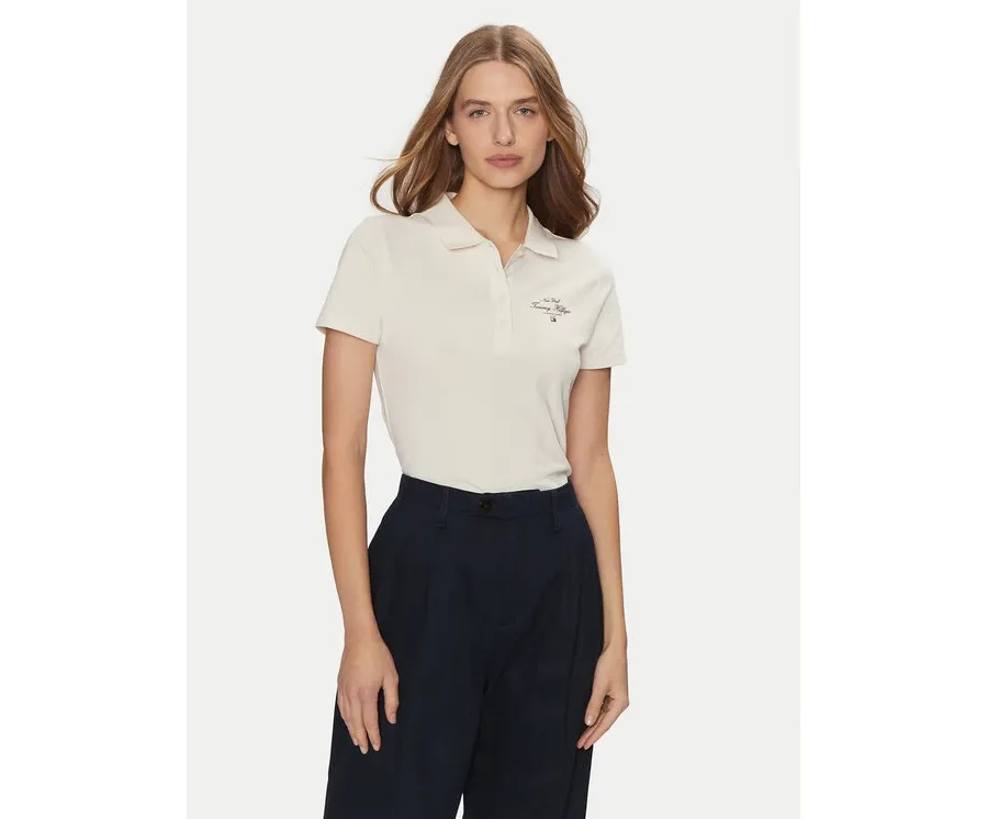 obrazek 1 Tommy Hilfiger Polo WW0WW43930 Beżowy Slim Fit