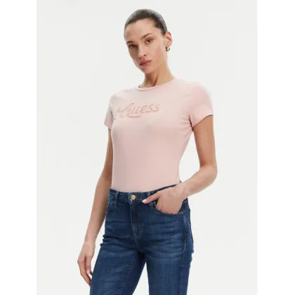 Zdjęcie Guess T-Shirt W5GI47 KA0Q1 Różowy Slim Fit