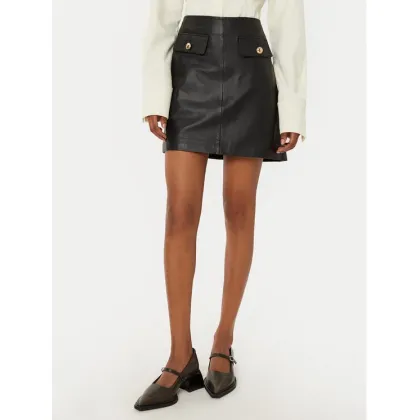 Zdjęcie Bruuns Bazaar Spódnica skórzana GentianB BBW4324 Czarny Slim Fit