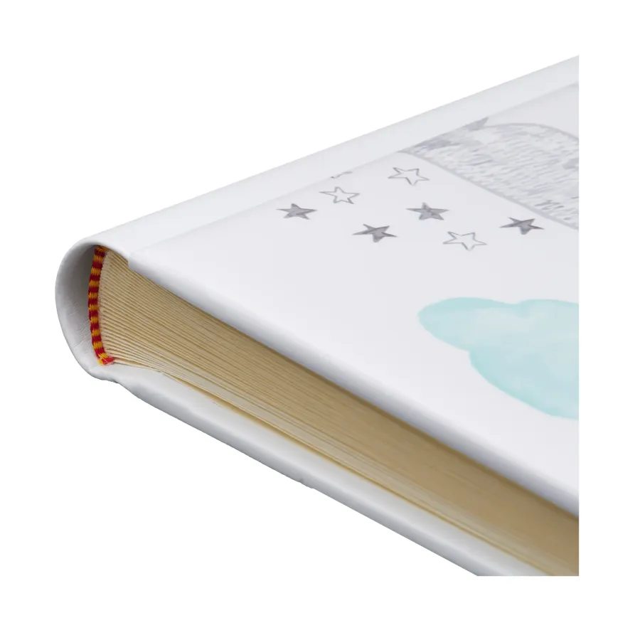 obrazek 3 Uroczy dziennik rozwoju dziecka ze sztucznej skóry zdobiony srebrnym misiem