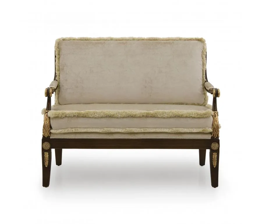obrazek 2 Beżowa sofa 2-osobowa w stylu Empire - Sevensedie