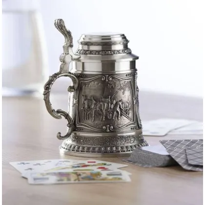 Zdjęcie Cynowy kufel do piwa Gambrinus