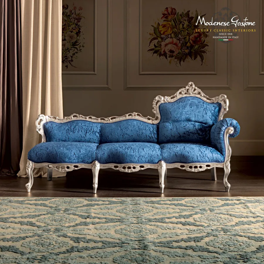 obrazek 1 Zjawiskowa włoska sofa w kolorze niebieskim - Modenese