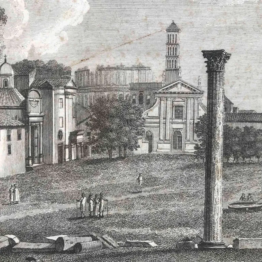 obrazek 5 Widok forów cesarskich. Piękna akwaforta wykonana w 1796 roku przez Francesco Morelli