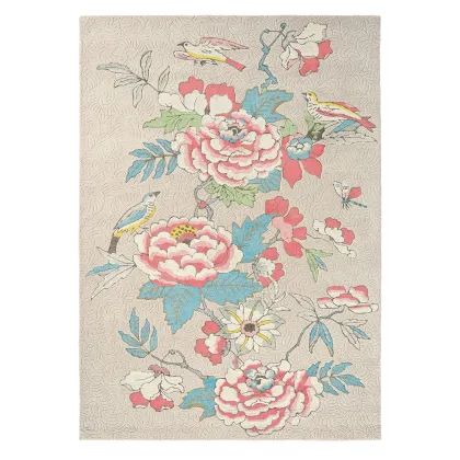 Zdjęcie Subtelny błękitno różowy dywan w kwiaty - PAEONIA BLUSH 37902